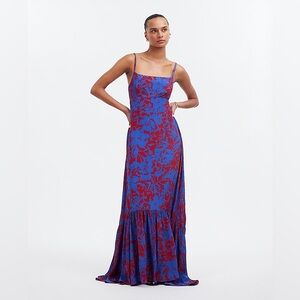 Madewell Empire Waist Tank Maxi Dress Floral NWT Size 6 Red & Blue